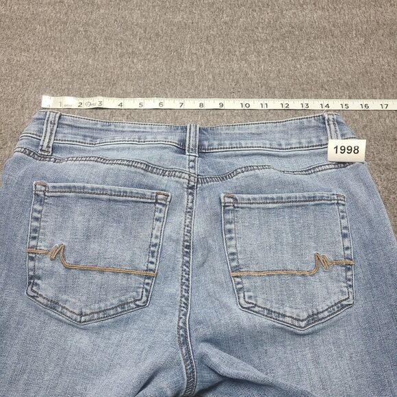 Maurices Women’s‎ Jeans 6 Light Blue Mid Rise Slim Straight Denim Pants Stretch - Picture 8 of 9